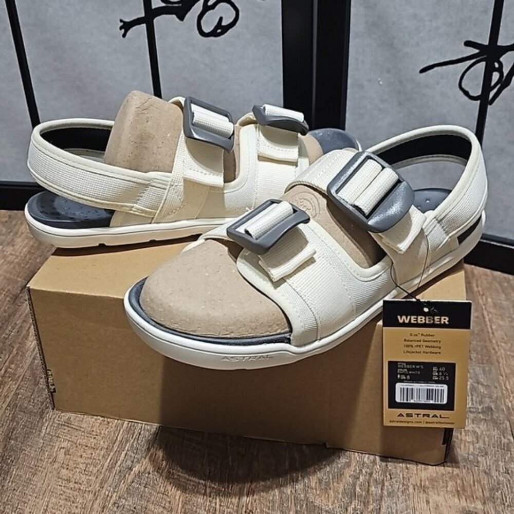 Astral Webber Cream & Gray Sandals Size 9 New - Picture 3 of 10